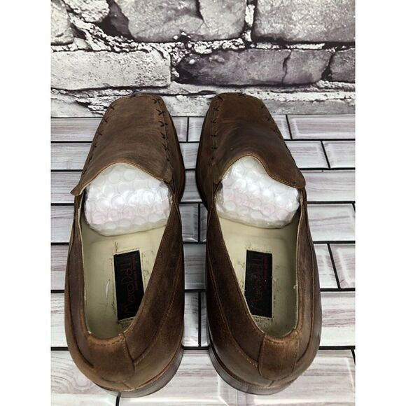 Marco Delli Brown Shimmer Leather Square Toe Loafers Dress Shoes Men Sz 41EU/8US main image 10